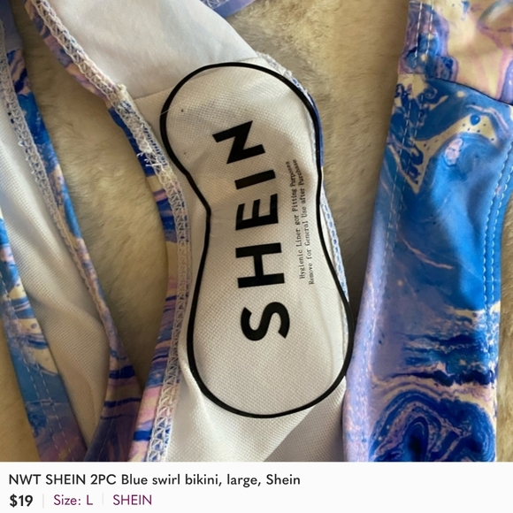 NWT Super cute Blue swirl pattern bikini. NEW in original package - Picture 5 of 5